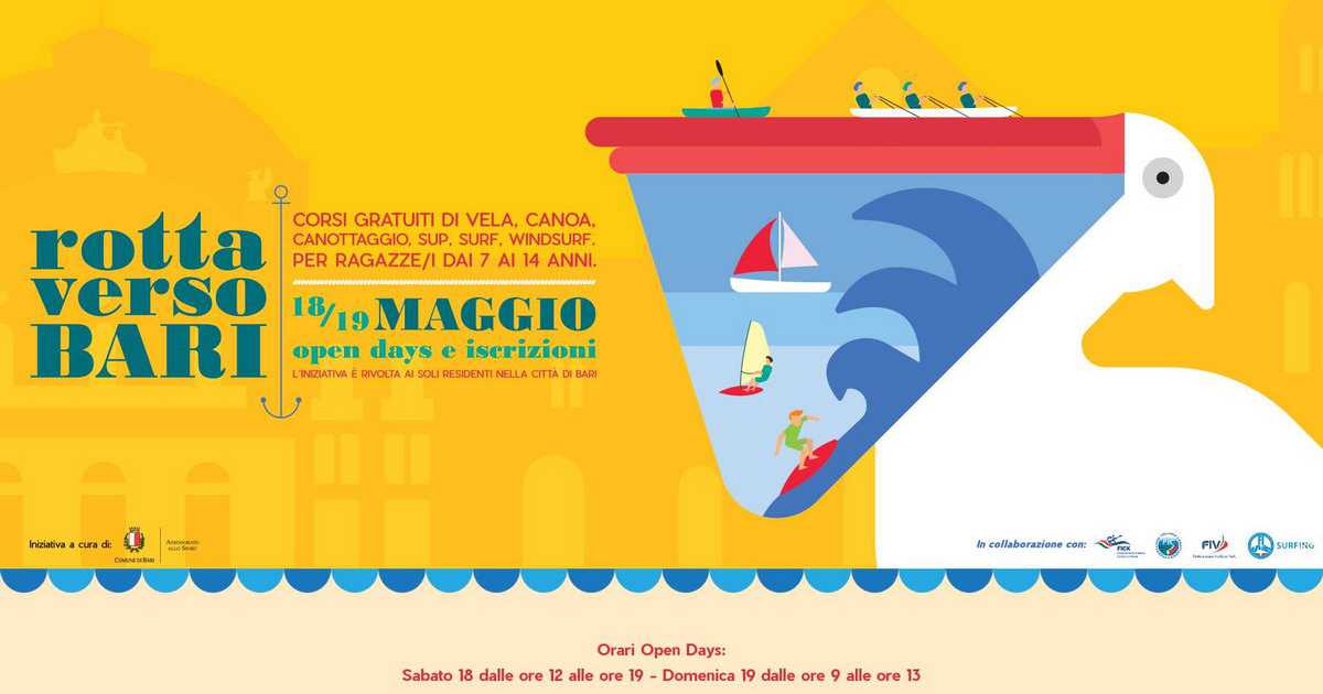 ''Rotta verso Bari'': open days e corsi gratuiti di sport nautici per i pi� piccoli